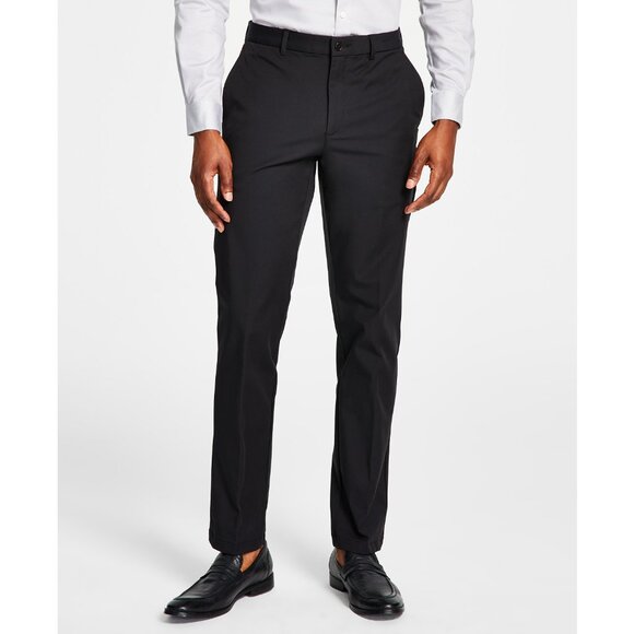 Lauren Ralph Lauren Mens Classic-Fit Cotton Stretch Dress Pants Black 38x32 B4HP - Picture 1 of 4